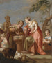 Rebecca en Eliezer - Franz Sebald Unterberger — weergave van het kunstwerk