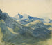 Landschap met blauwe bergen - Franz Theobald Horny — weergave van het kunstwerk