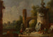 Landschap van fantastische ruïnes met gedenkzuil - Franz Thomas Canton — weergave van het kunstwerk