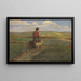 Jong meisje met geiten op de terugweg - Franz Wallischeck — ingelijst kunstwerk aan de muur