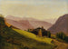 Landschap met bergen, chalets en boeren die aan het hooien zijn - Franz Wipplinger — weergave van het kunstwerk
