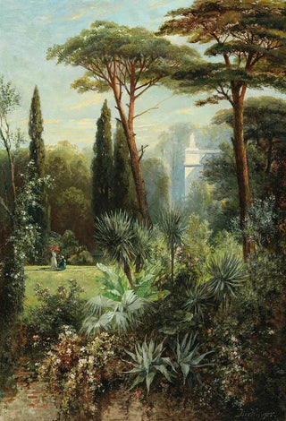 Franz Xaver Birkinger - A Romantic Castle Park in the South.webp