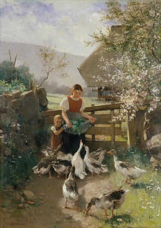 Franz Xaver Grel - Children with Geese.webp