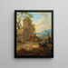 Een landschap met ruïnes en rustende figuren - Franz de Paula Ferg — ingelijst kunstwerk aan de muur