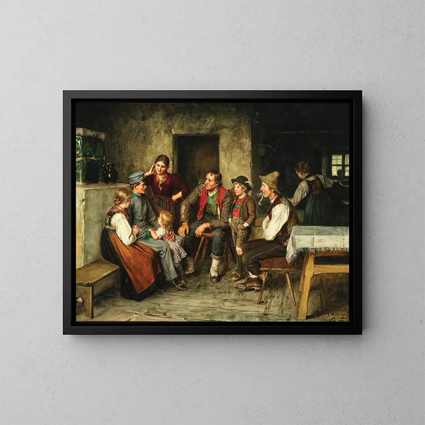 A young soldier on leave - Franz von Defregger — framed artwork on a wall