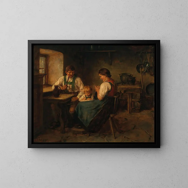 Einde van de werkdag - Franz von Defregger — ingelijst kunstwerk aan de muur