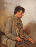 Jager zittend - Franz von Defregger — weergave van het kunstwerk