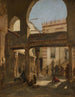 scène in het complex van de moskee Kalaun in Caïro - Franz von Lenbach — weergave van het kunstwerk