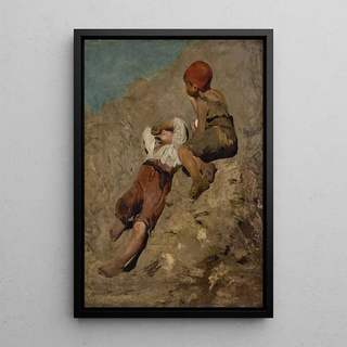 Franz von Lenbach - Two Peasant Boys on a Slope.webp