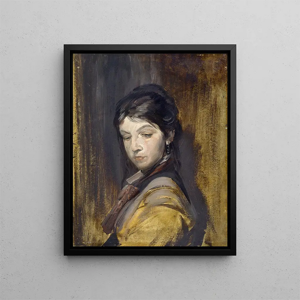 Onbekende Meisje - Franz von Lenbach — ingelijst kunstwerk aan de muur