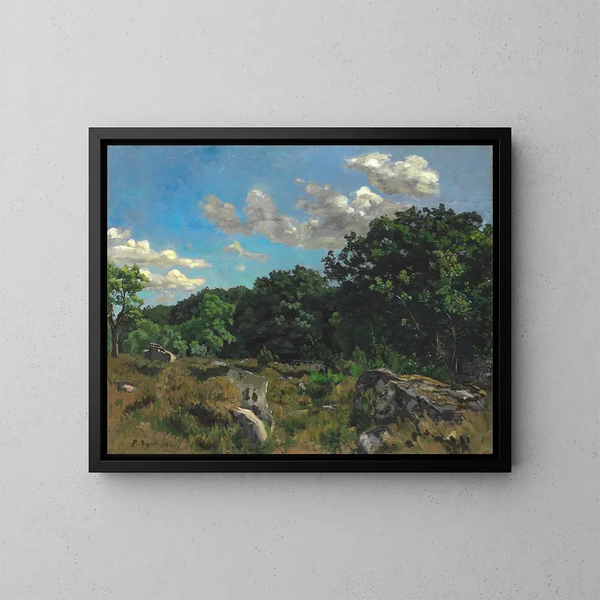 Landscape at Chailly - Frédéric Bazille — framed artwork on a wall
