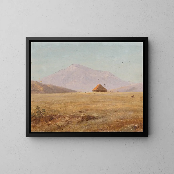 Plateau montagneux de l'Équateur avec une cabane - Frederic Edwin Church — ingelijst kunstwerk aan de muur