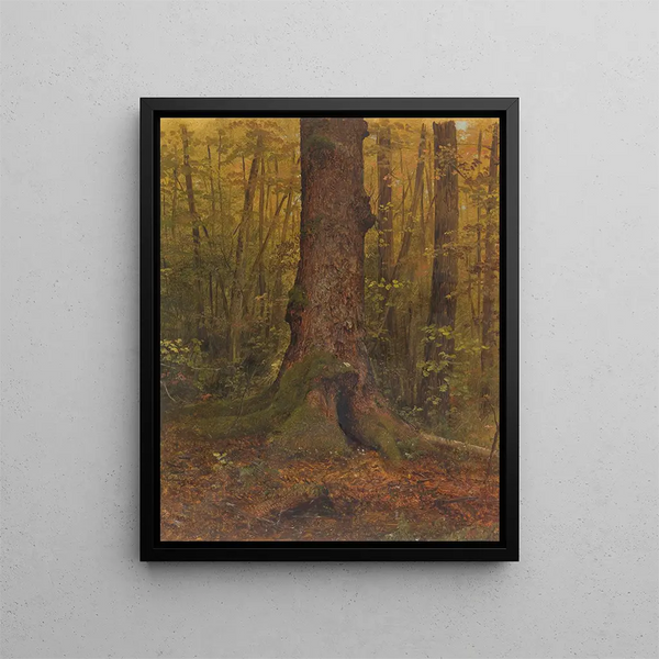 in het bos, waarschijnlijk in Maine - Frederic Edwin Church — ingelijst kunstwerk aan de muur