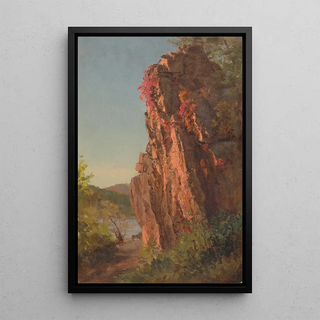 Frederic Edwin Church - Landscape with Large Rock possibly North Carolina.webp