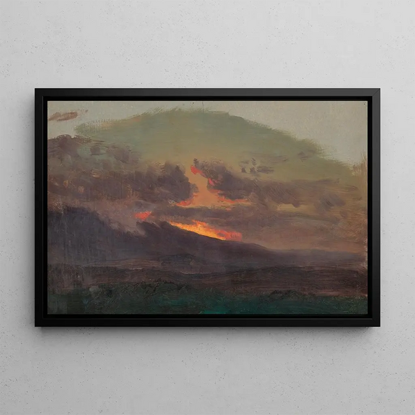 Zonsondergang over de Catskills - Frederic Edwin Church — ingelijst kunstwerk aan de muur