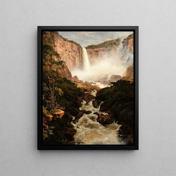 De watervallen van Tequendama nabij Bogotá, Nieuwe-Grenade - Frederic Edwin Church — ingelijst kunstwerk aan de muur
