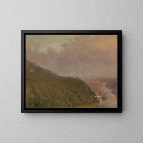 Vallée vue du sommet d'une haute colline en Europe - Frederic Edwin Church — ingelijst kunstwerk aan de muur