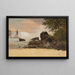van het uitzicht op de Canadese watervallen en Goat Island - Frederic Edwin Church — ingelijst kunstwerk aan de muur