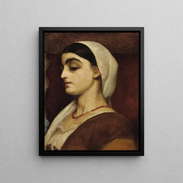 Portrait Painting of Stella - Frederic Leighton — framed artwork on a wall