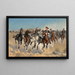 Ontmanteld, de vierde ruiters verplaatsen de paarden geleid - Frederic Remington — ingelijst kunstwerk aan de muur