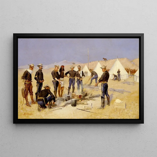 Frederic Remington - Roasting the Christmas Beef in a Cavalry Camp.webp