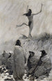 The fire-breather raises his arms towards the thunderbird - Frederic Remington — artwork view