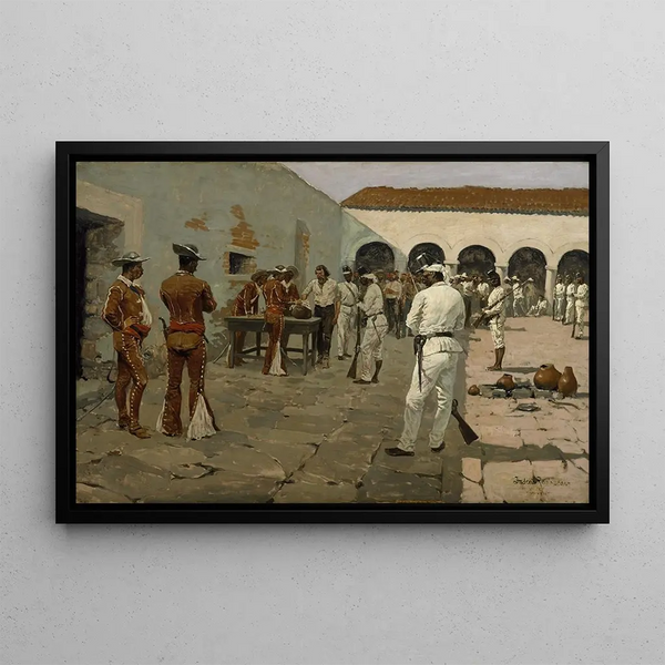 L'expédition van Mier, de afdruk van de zwarte boon - Frederic Remington — ingelijst kunstwerk aan de muur