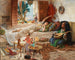 Een middag in Algiers - Frederick Arthur Bridgman — weergave van het kunstwerk