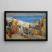 Arabische vrouwen op een dak met Algiers op de achtergrond - Frederick Arthur Bridgman — ingelijst kunstwerk aan de muur