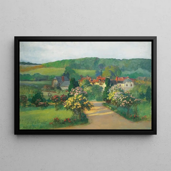 Tuin met bloemen - Frederick Arthur Bridgman — ingelijst kunstwerk aan de muur