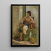 Young Girl with Fan - Frederick Arthur Bridgman — framed artwork on a wall