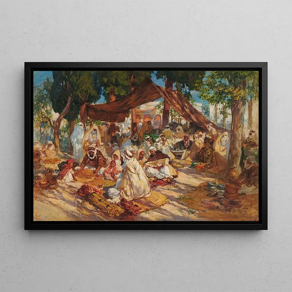 Le Marché - Frederick Arthur Bridgman — ingelijst kunstwerk aan de muur