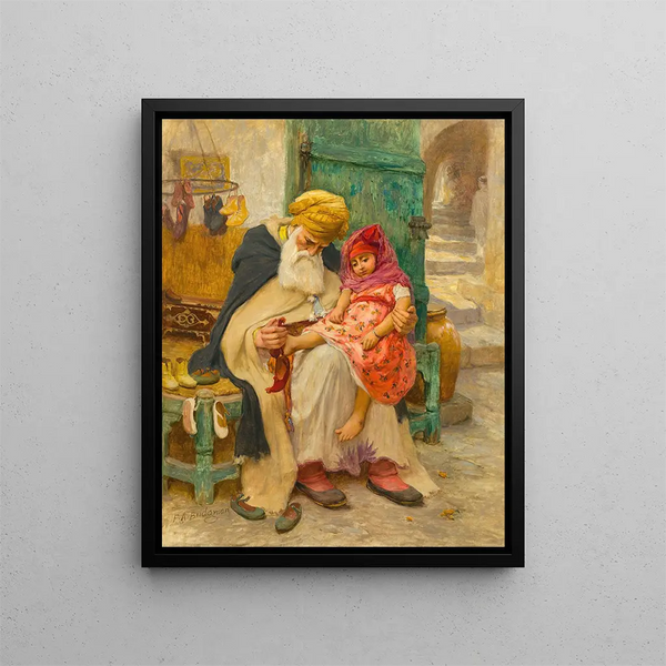 Les Babouches - Frederick Arthur Bridgman — ingelijst kunstwerk aan de muur