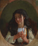 Studie van een jong meisje Pont-Aven - Frederick Arthur Bridgman — weergave van het kunstwerk