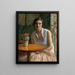 Portret van een vrouw met een cactus - Frederick Carl Frieseke — ingelijst kunstwerk aan de muur