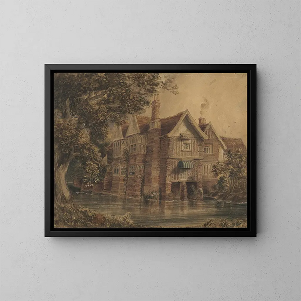 Oud Farnham Hall, Suffolk - Frederick George Reynolds — ingelijst kunstwerk aan de muur