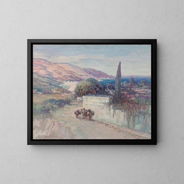 Italiaans landschap - Frederick Gottwald — ingelijst kunstwerk aan de muur