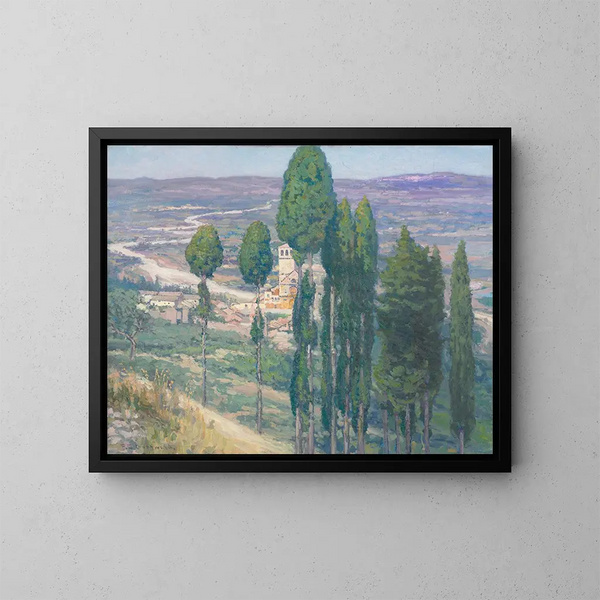La vallée ombrienne en Italie - Frederick Gottwald — ingelijst kunstwerk aan de muur