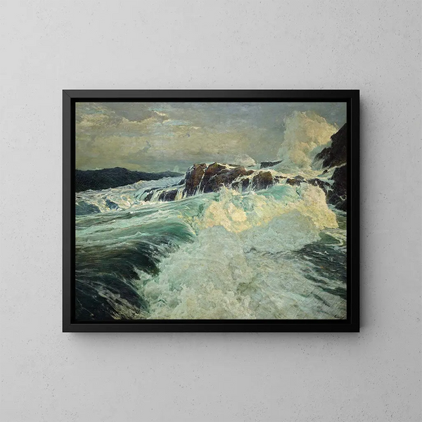 Ocean Wave Painting 1909 - Frederick Judd Waugh — framed artwork on a wall