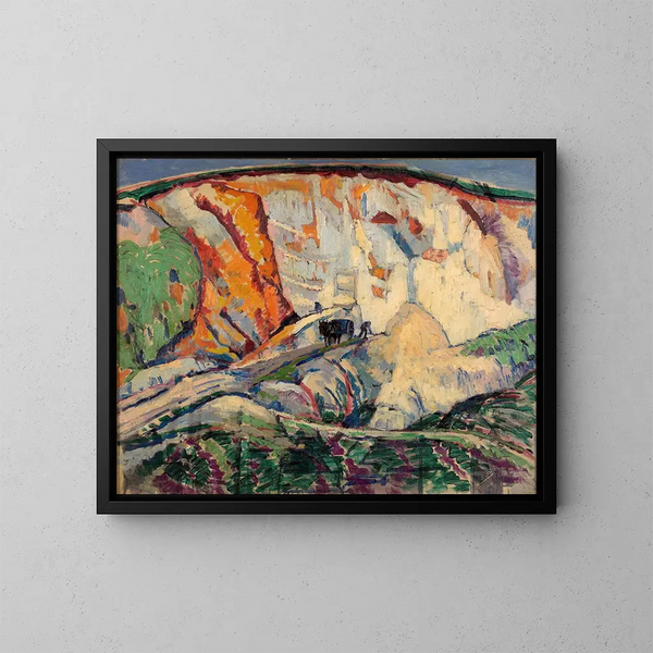 The chalk cliff - Frederick Porter — framed artwork on a wall