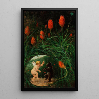 Frederick Stuart Church - Fairy and Bear in Garden.webp