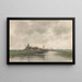 Landschap met rivier en uitzicht op een dorp - Fredericus Jacobus van Rossum du Chattel — ingelijst kunstwerk aan de muur