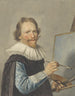 van het portret van Frederik Hendricksz Vroom aan zijn ezel - Frederik Hendricksz Vroom — weergave van het kunstwerk