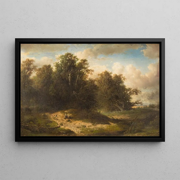 Frederik Hendrik Hendriks - Two peasants resting in vast landscape.webp