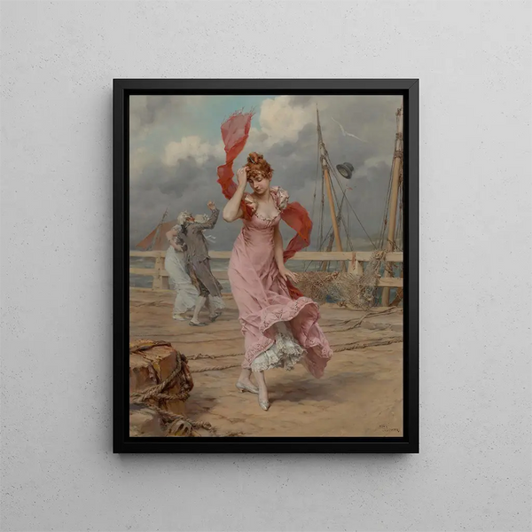 A Windy Day - Frederik Hendrik Kaemmerer — framed artwork on a wall