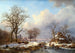 Winter Dutch Landscape with Skaters - Frederik Marinus Kruseman — artwork view