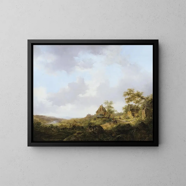 Characters on a country road - Frederik Marinus Kruseman — framed artwork on a wall