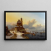Winter landscape with skaters - Frederik Marinus Kruseman — framed artwork on a wall