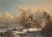 Winter landscape painting with skaters (Cas Conflict) - Frederik Marinus Kruseman — artwork view