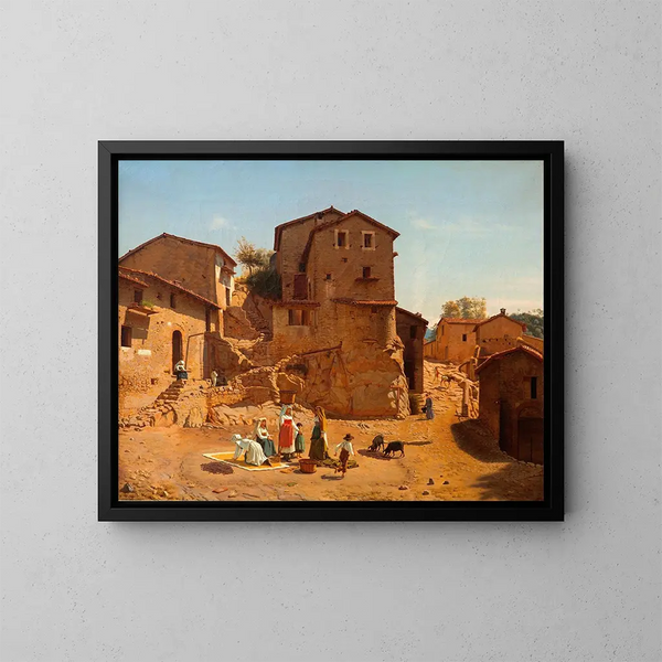Rue à Gerano dans les collines sabines - Frederik Vermehren — framed artwork on a wall